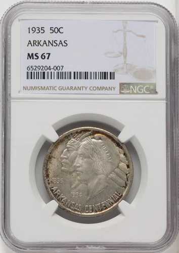 1935年 50セント アーカンソー記念銀貨 NGC MS67 (763465009)｜WORLD RESOURCE【QUEEN店】