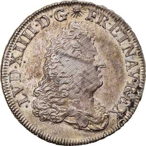 [#879928] フランス、ルイ 14 世、1/4 エク・ド・フランドル、1688 年、リール、シルバー、オーストラリア