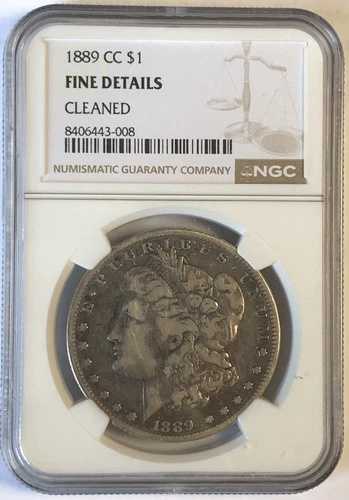 1889年製「CC」モーガン「NGC FIINE、詳細」 - 希少な日付/レア - 350,000 美品?｜WORLD RESOURCE【QUEEN店】