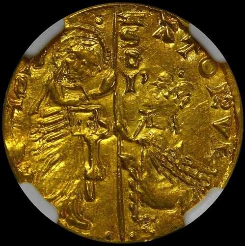 (1350-1439) イタリア 金貨 教皇領 FR-2 ローマ元老院 NGC UNC 詳細