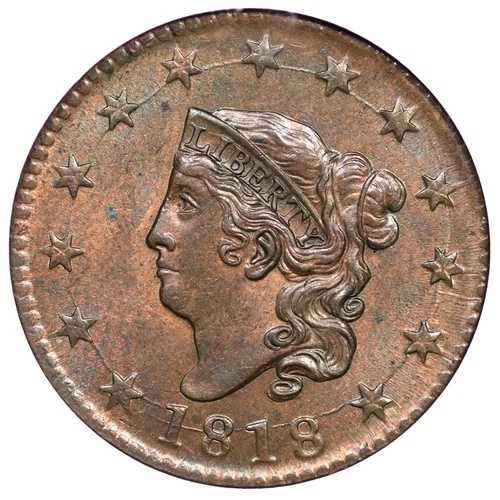 1818 N-10 R-1 NGC MS 64 BN マトロンまたはコロネットヘッド ラージセントコイン 1セント｜WORLD RESOURCE【QUEEN店】