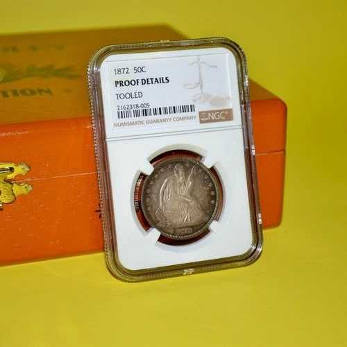 * 1872-P * NGC 着席自由の女神像 50セント ハーフドル プルーフ 詳細 ゴージャスなトーンのコイン
