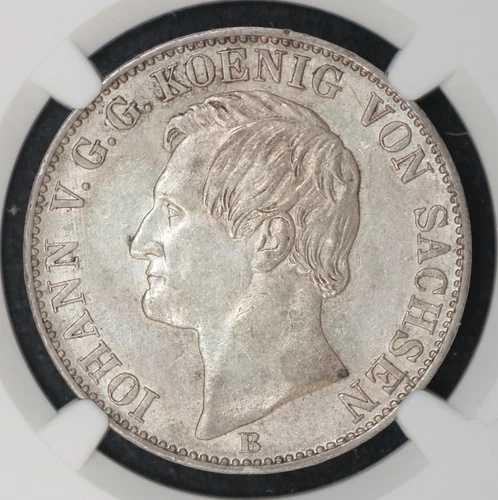 1860 B ドイツ ザクセン ターラー ターラー NGC AU 58、マックス・ブラシェッグ博士