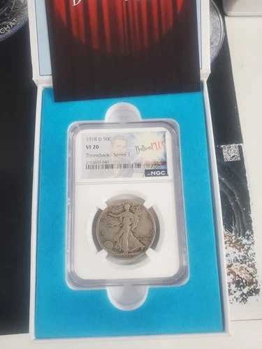 1918-D ウォーキング リバティ ハーフ ドル - 50 セント NGC VF20 - 美しいオリジナルの表面!