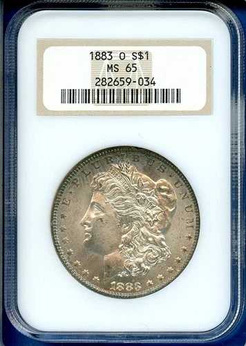 1883 O NGC MS65 モルガン銀貨 1ドル 米国造幣局コイン 1883-O MS-65 オールドファッティ