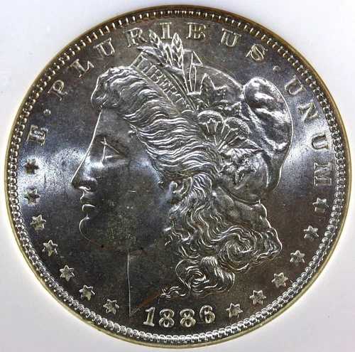 1886-P 1ドル モルガン銀貨 NGC MS65