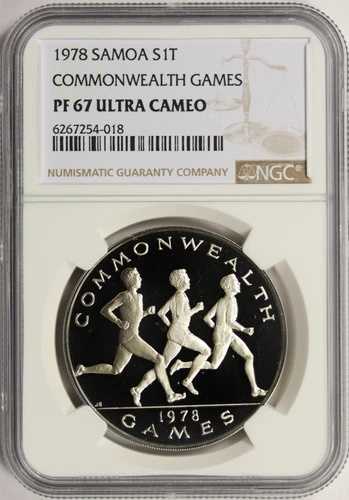 1978年 サモア 銀貨 1タラ コモンウェルスゲームズ NGC PF67UCAM