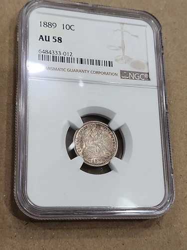 1889年 自由の女神像 座像 ダイム NGC AU58