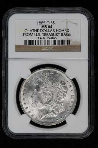 1885-O モルガン・ダラー NGC MS-64 オレイサ・ダラー 米国財務省バッグ 3VAQ より