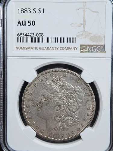 1883年 S モルガン銀貨 - NGC認定 AU50