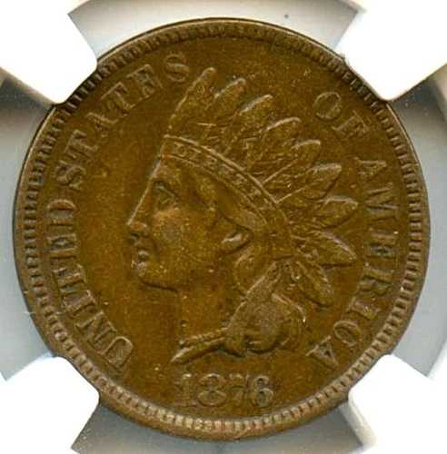 1876年インディアンセント、NGC XF40 BN