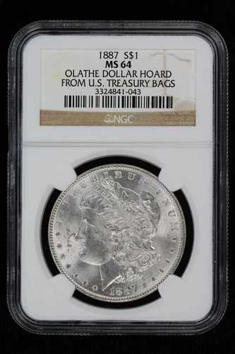 1887年モルガン・ダラー NGC MS-64 オレイサ・ダラー 米国財務省バッグ 3NLZ より