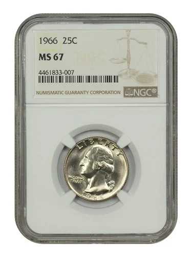 1966年 25C NGC MS67 - ワシントンクォーター