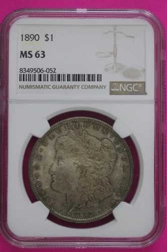 1890 P MS 63 リバティ モルガン シルバー ダラー NGC 認定 鑑定済み 本物 694
