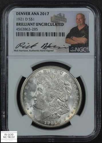 1921 D (リック・ハリソン ポーンスターズ サイン入り) デンバー ANA モルガン・ダラー $1 NGC BU 64,735円