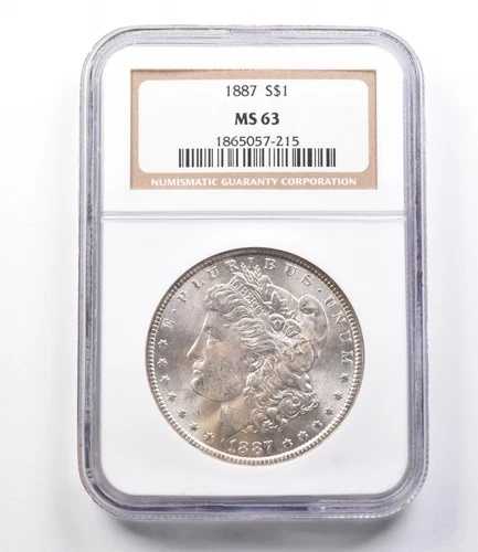 MS63 1887年 モルガン銀貨 NGC 美しい色調 *1937年