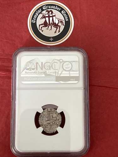 十字軍コイン NGC 認定シルバー テンプル騎士団十字章 1294 ギィ・2世・ド・ラ・ロッシュ