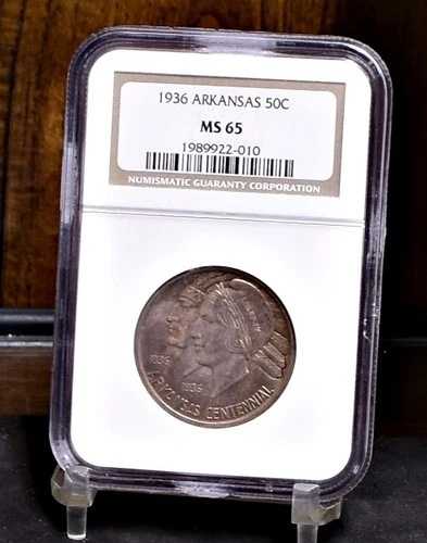 1936年アーカンソー州記念銀貨ハーフドル - NGC MS65 (#59560-L)