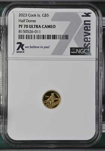 マウンテンズ ハーフドーム 1/2グラム ゴールド ミント 5000! .9999 7K メタル G$5 2023 NGC PF70 UC