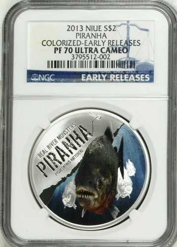 2013年 ピラニア カラーライズ ニウエ $2 NGC PF 70 ウルトラカメオ アーリーリリース