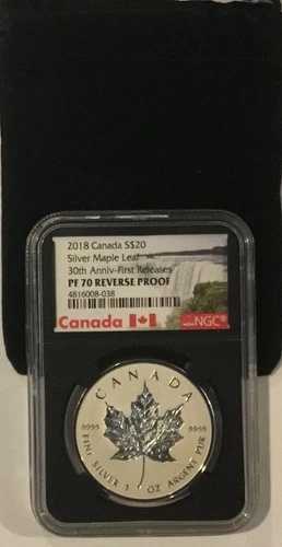 2018 カナダ $20.1 オンス シルバー メープル リーフ NGC PF70 Rev 30 周年記念 - 初リリース!