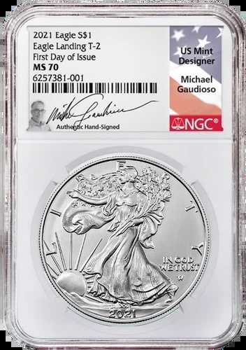 2021年 タイプ2 シルバーイーグル NGC MS70 発行初日サイン入り ガウディオソ