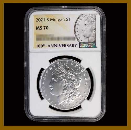 モルガン・ダラー銀貨 2021年 (S) サンフランシスコ NGC MS 70 100周年記念