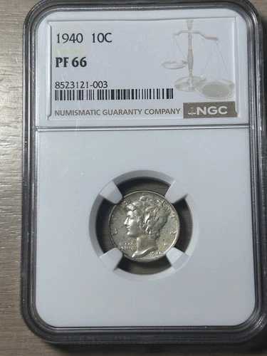 1940年プルーフマーキュリーダイム NGC PF66