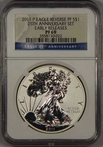 2011-P シルバーイーグルドル リバース PF NGC PF69 25周年記念セット 早期リリース