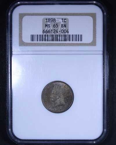 1898年インディアンヘッドセント - 1セント NGC MS65 BN - ブラウン 65,340円