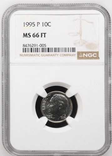 1995年 P ルーズベルト ダイム NGC MS 66 フルトーチ