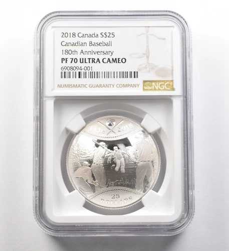 2018 カナダ 25ドル シルバー カナディアン ベースボール 180周年記念 PF70 UCAM NGC *8277