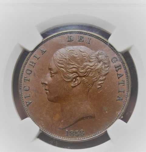 英国 1858年 ペニー NGC MS-62 ラージデイト バラエティ ?EXCELLENT?送料無料