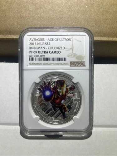 ?? 2015年 ニウエ アベンジャーズ アイアンマン 1オンス シルバーコイン NGC PF69 UCAM カラー化 マーベル