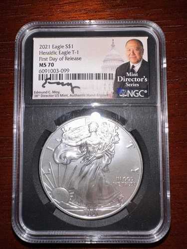 2021 シルバーイーグル NGC MS70 エドマンド・モイ サイン入り 発売日初日 ディレクターズ T1