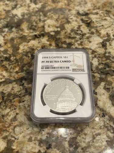 1994-S PF70 米国議会議事堂建立200周年記念銀貨 NGC