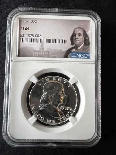 1957年 フランクリン ハーフダラー プルーフ NGC PF 69 PR69 ジェムコイン 50セント