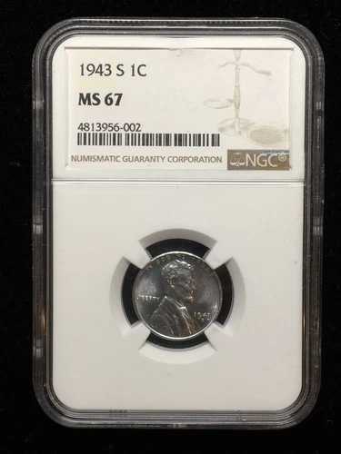 1943年 スチール リンカーン ウィート セント ペニー NGC (MS67) 米国コイン 65,340円