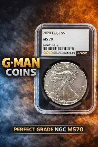 2020年 アメリカン シルバー イーグル NGC MS70 1オンス .999 純銀