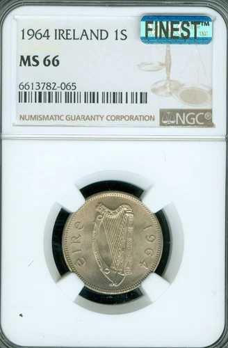 1964年 アイルランド 1シリング NGC MS66 PQ MAC 最高級グレード MAC スポットレス * 65,340円