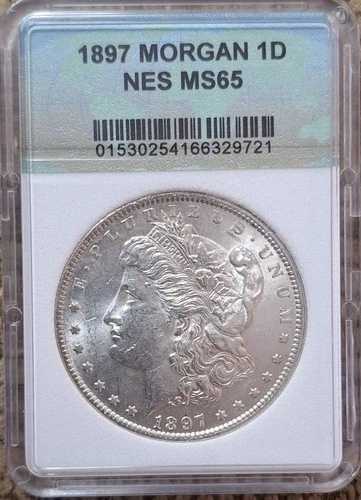 NESグレードの1897年製モルガン・ダラー（貝殻入り）