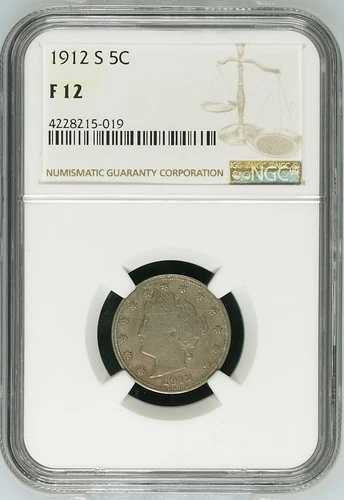 1912年 Sニッケル リバティヘッド NGC F-12