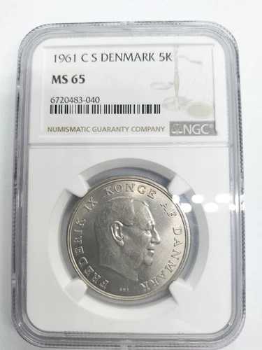 NGC MS65 1961 デンマーク 5クローネ ロール ロールアウト 完全未使用 / 33