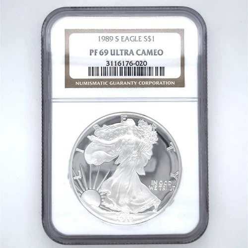 1989-S アメリカン シルバー イーグル プルーフ S$1 NGC PF 69 ウルトラ カメオ