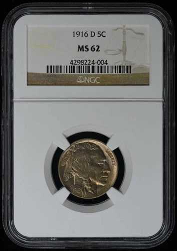 1916-D バッファローニッケル タイプ2 5C NGC MS62 65,945円