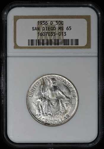 サンディエゴ 1936-D シルバー記念 50セント NGC MS65