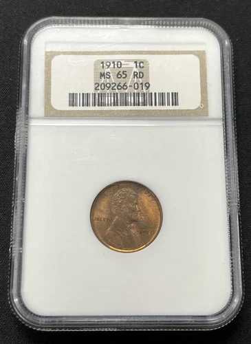 1910年リンカーン・ウィート・ペニー・セント - NGC MS65 RD