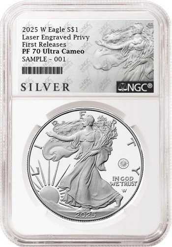 2025年製 レーザー刻印入り プライベートプルーフ シルバーイーグル NGC PF70 FR ALS