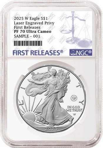 2025年製 レーザー刻印入り プライベートプルーフ シルバーイーグル NGC PF70 FR