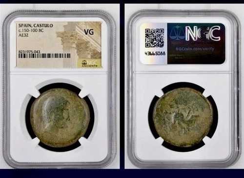 大型ケルトのスフィンクス NGC 鑑定済み ケルト イベリア コイン カストゥロ 紀元前150年～紀元前100年 古代 65,945円
